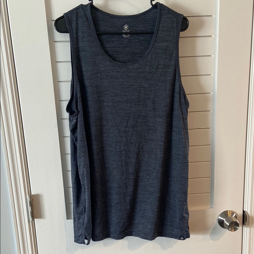 GAIAM Blue/Black Sleeveless Muscle Tee XL
